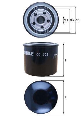 Mahle OC205 Oil Filter Accent Getz Elantra Cerato Rio Ceed Hyundai Kia All Gasoline Passenger Cars — Oil Filters