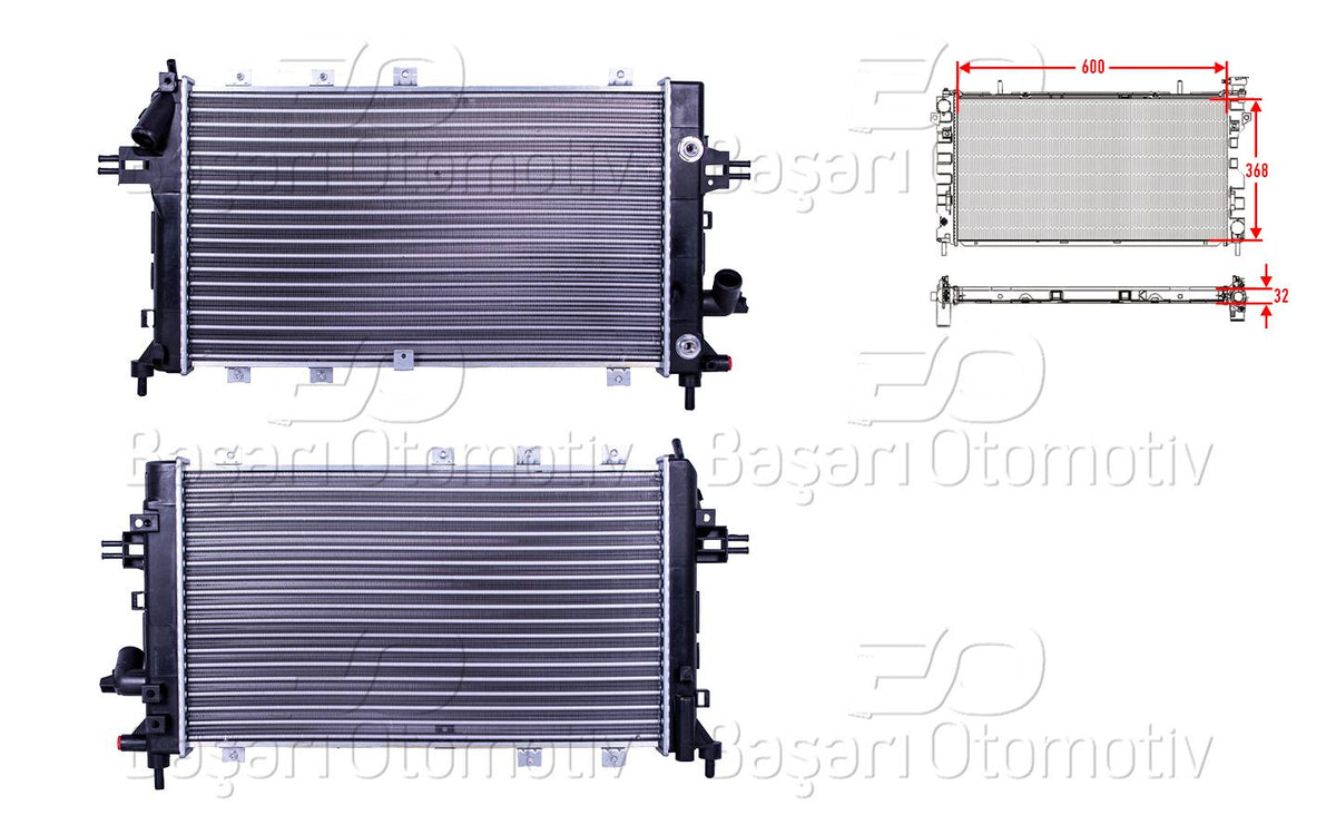 AUTOLUX 2113078-22 Water Radiator Mechanical At 600X368x23 Opel Astra H 1.9Dti Automatic with A/C 05 > — Radiators & Fans