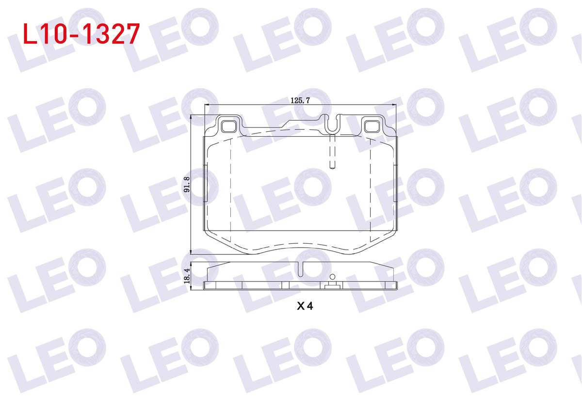 LEO L10-1327 Brake Pad Front Mercedes C Series (W205) C 250 CGI 2014-/ C 250 Bluetec 2014-/ C 300 Bluetec 2014-/ — Brake Pads