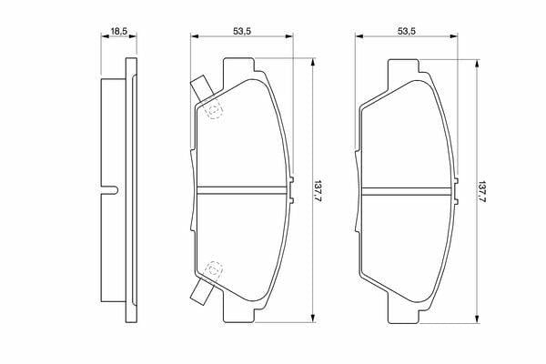 BOSCH 0986424289 Front Brake Pads - Low-Metallic Material
