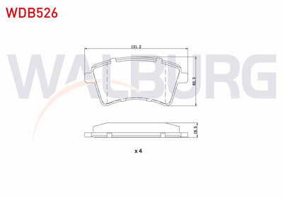 WALBURG WDB526 Brake Pad Front Renault Kangoo (Kw0 /1) 1.5 dCi 2008-/Mercedes Citan (415) 109 CDI 2012-/Citan (4 — Brake Pads