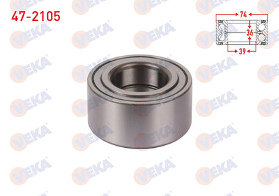 Veka 47-2105 Front Wheel Bearing Left-Right 39X74x36 / 34 Hyundai Elantra 1.6i-1.8i-2.0-2.0 CRDi 2001-2007 / — Wheel Bearings