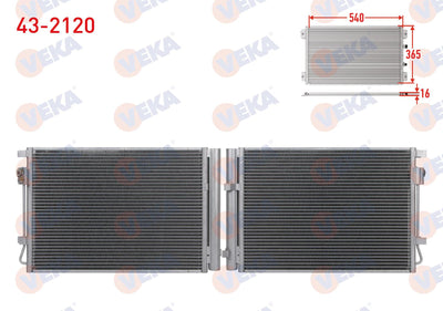 Veka 43-2120 A/C Condenser Hyundai Accent Blue 1.4 Cvvt 2012 — Condensers & Evaporators