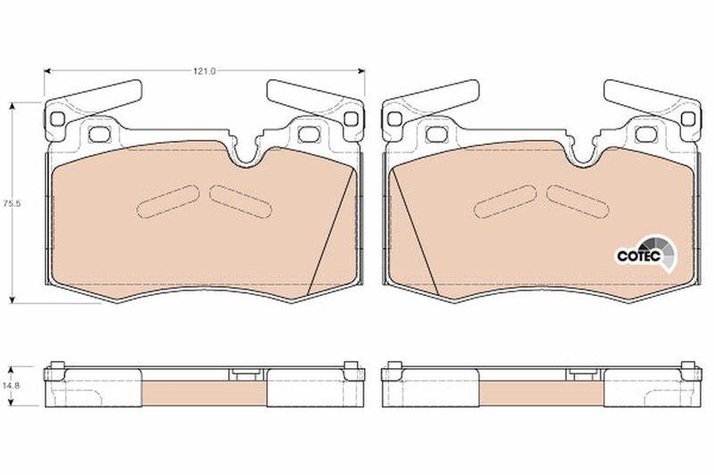 TRW GDB1948 Brake Pad Front Mini Cooper R55-R59 Sport, R56; C4 Cactus 1.5 HDi