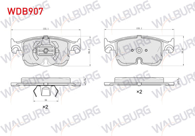 WALBURG WDB907 Brake Pad Front Volkswagen Golf VIII-Caddy V 2020-/ Audi A3 2020-/ Cupra Formentor — Brake Pads