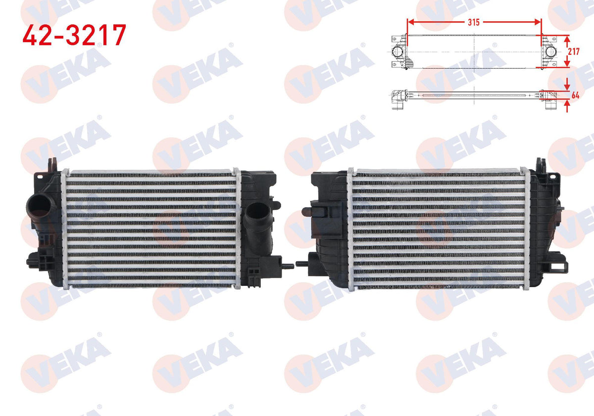 Veka 42-3217 Turbo Radiator (Intercooler) Opel Meriva B 1.3 CDTi M-T 2010 — Radiators & Fans