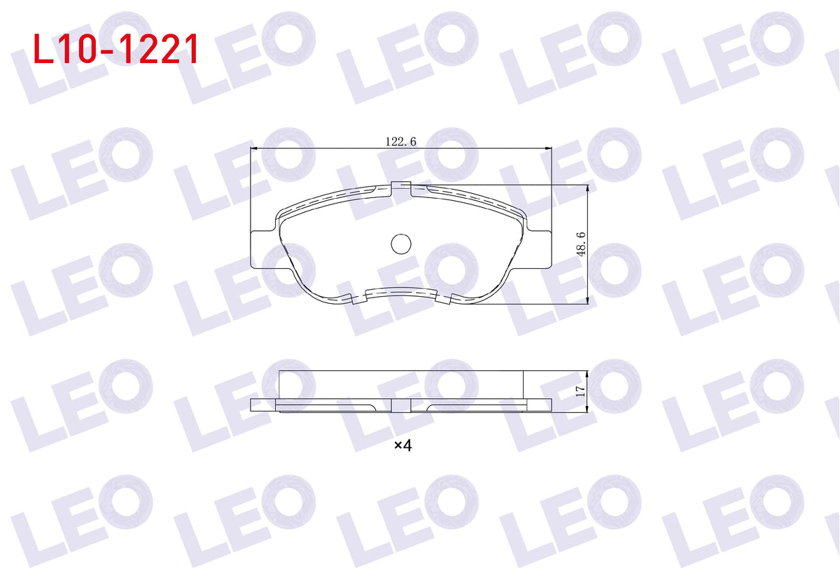 LEO L10-1221 Brake Pad Front Fiat Albea 1.2 2003-2005 / Fiat Palio 1.2 2003-2005 — Brake Pads