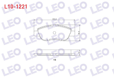 LEO L10-1221 Brake Pad Front Fiat Albea 1.2 2003-2005 / Fiat Palio 1.2 2003-2005 — Brake Pads