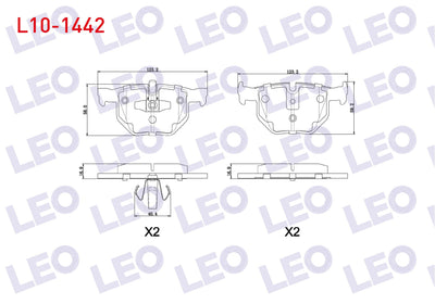 LEO L10-1442 Brake Pad Rear BMW 3 Series (E90) 318 Cl 2005-2011 / (E90) 320 i 2005-2011 / (E90) 320 D 2005-2011 — Brake Pads