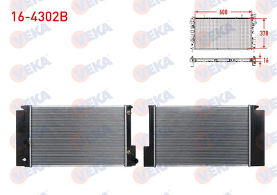 Veka 16-4302B Water Radiator Brazing Toyota Corolla 1.33 A-T Ac + 2012 — Radiators & Fans