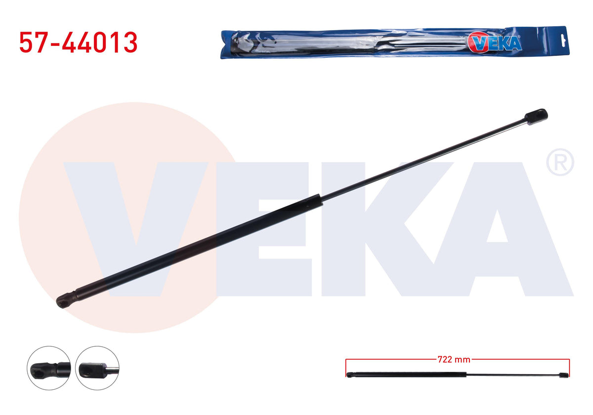 Veka 57-44013 Motor Hood Gas Strut 722mm / 300N Volkswagen Passat (3B3) 2000-2005 / Audi A6 (4B, C5) 1997-2004 | Set of 2