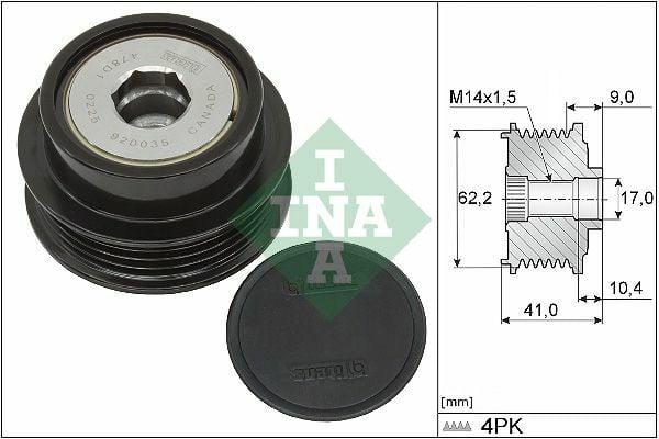 INA Alternator Pulley 535033810 - 2013-2018 Toyota Corolla & Auris — Starting & Charging