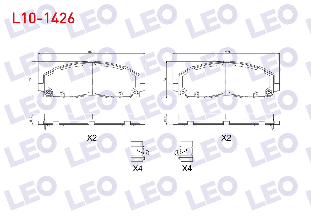 LEO L10-1426 Brake Pad with Wear Indicator Front Fiat Freemont (Jf) 2.0 Mjt 2011 — Brake Pads