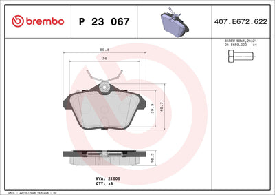 Brembo P23067 Rear Brake Pad Alfa Romeo 156/166 — Brake Pads