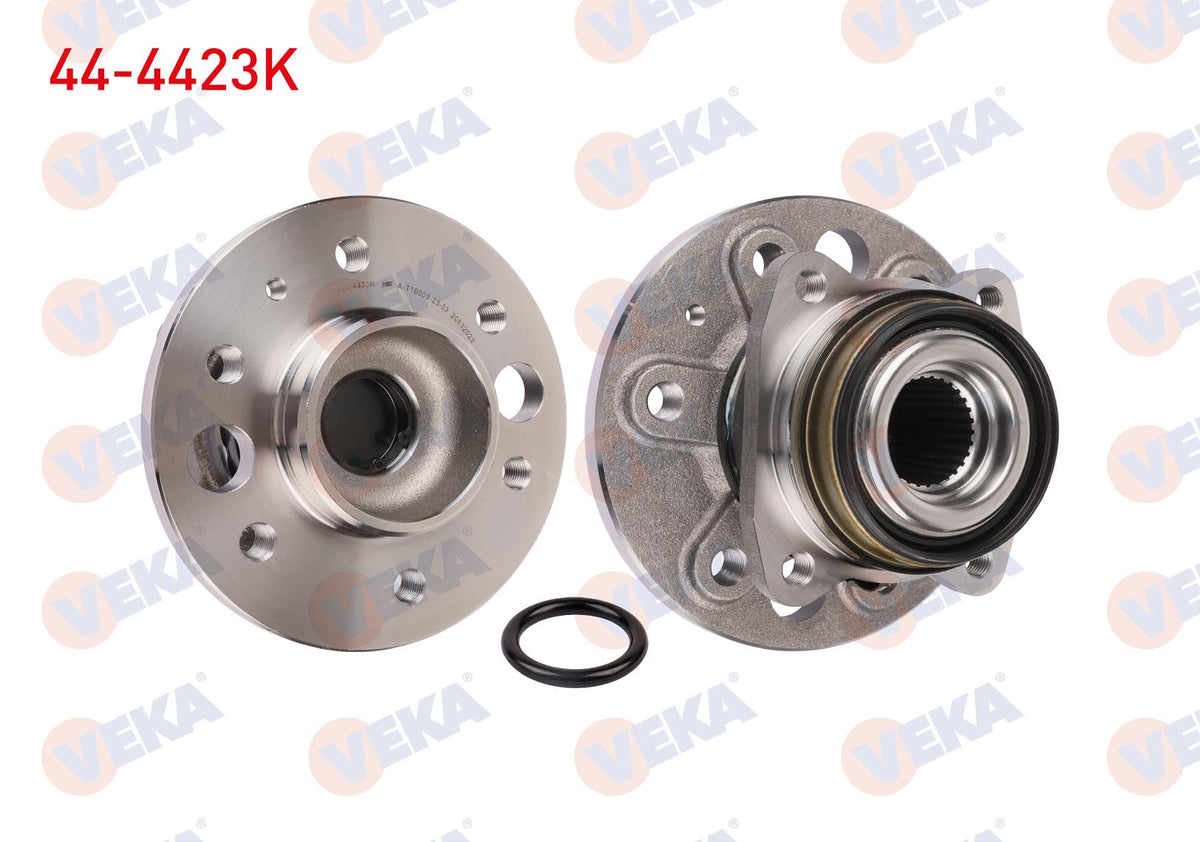 Veka 44-4423K Wheel Hub Left-Right Rear with Bearing Volkswagen Crafter 30-35 (2E) 2.5 TDI 6 Lug Kit Magnetic ABS with Ring 2006-2011