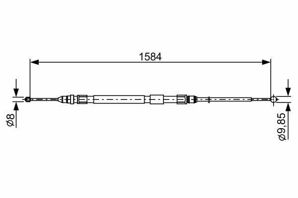 BOSCH Handbrake Cable 1987482491 - 1584mm Fits F-30 F-31 F-32 F-33 F-34 F-36 — Brake Cables & Hardware