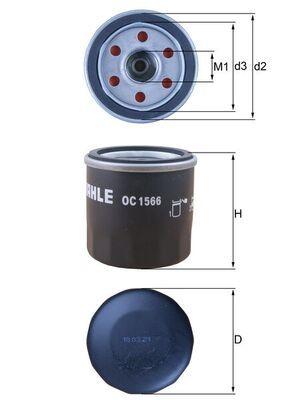 Mahle OC1566 Oil Filter Renault Megane III-IV / Fluence / Duster / Dokker / Nissan Juke-Micra-Note 1.6-2.0 — Oil Filters
