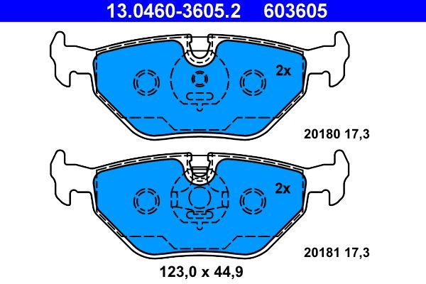 ATE 13.0460-3605.2 Rear Brake Pad BMW E46 E36 E85 ABS Li — Brake Pads
