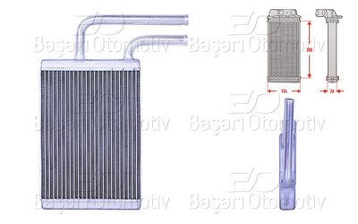 Wisco 3143206-00 Heater Core Brazing 199X159 mm Mitsubishi Lancer 7 1.3 1.6 2.0 Outlander 1 2.0 2.4 03 >