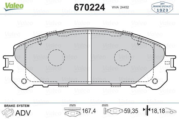 Valeo 670224 Brake Pad Front Toyota Rav4 2.2 4 Awd 2.5 Hybrid Lexus Rx350 450H