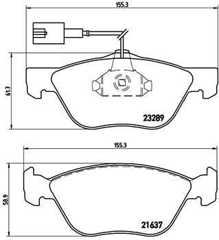 Brembo P23077 Brake Pad Front Low-Met Alfa Romeo Punto II 03> 1.8/1.9 JTD Marea 2.0 Bravo 98-02 Weekend/Coupe 96 — Brake Pads