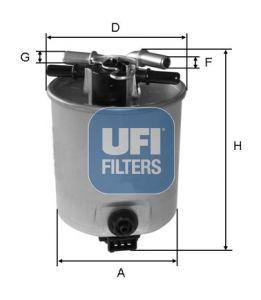 Ufi 55.393.00 Diesel Filter Dacia Logan MCV Sandero 1.5 dCi K9K with Sensor — Fuel Delivery