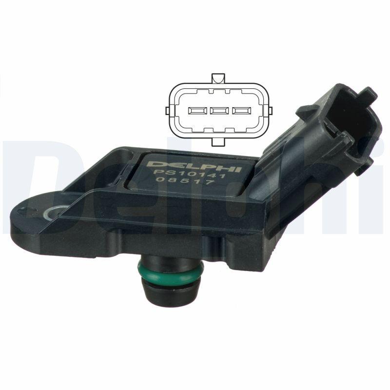 Delphi PS10141 Map Sensor (Alfa Romeo:146-156 1.9 JTD / Fiat: Doblo-Fiorino 1.3 JTD / Opel: Corsa — Engine Management Sensors