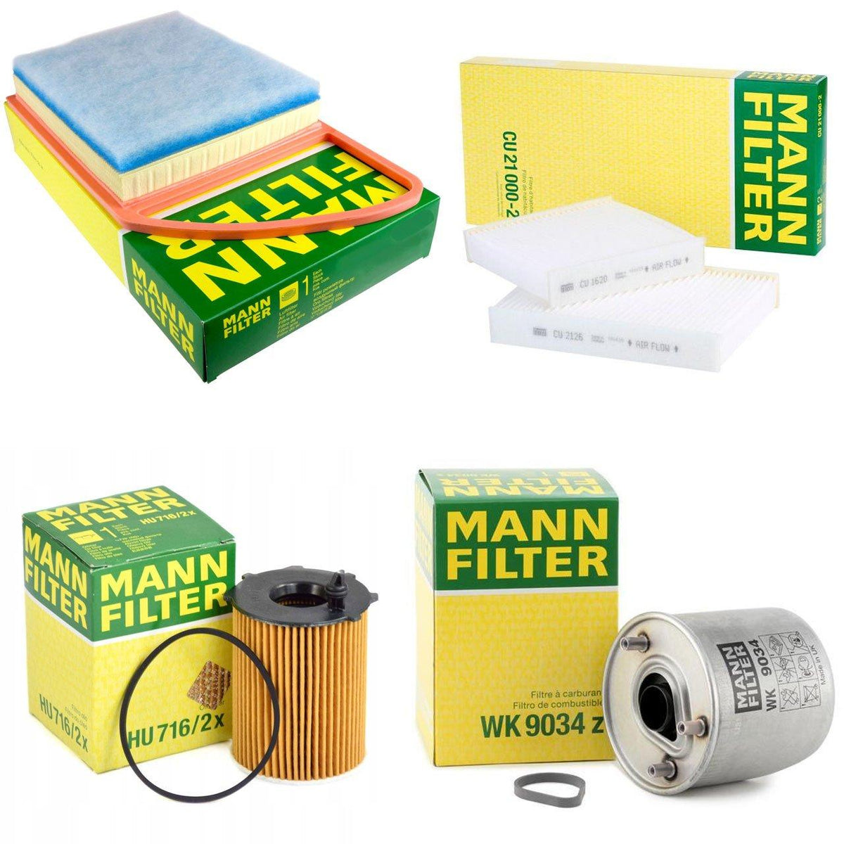 Mann Citroen C3 1.4 HDi Euro5 Scheduled Service Filter Set Genuine — Maintenance & Service Kits