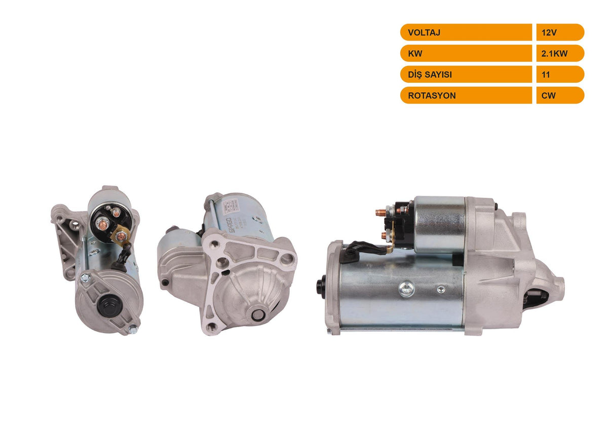 SPAGO SPG-STR1042 Starter Motor 12V 2.1Kw 11 Outer Cw (Str3075) Megane II-Laguna I II-Scenic I II-Traff — Starting & Charging