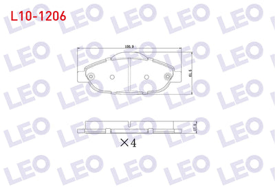 LEO L10-1206 Brake Pad Front Peugeot 308 (4A,4C) 1.6 HDi-1.6 VTI-1.6 Thp 2007-2013 / 3008 1.6 HDi-1.6 2009-/ 500 — Brake Pads