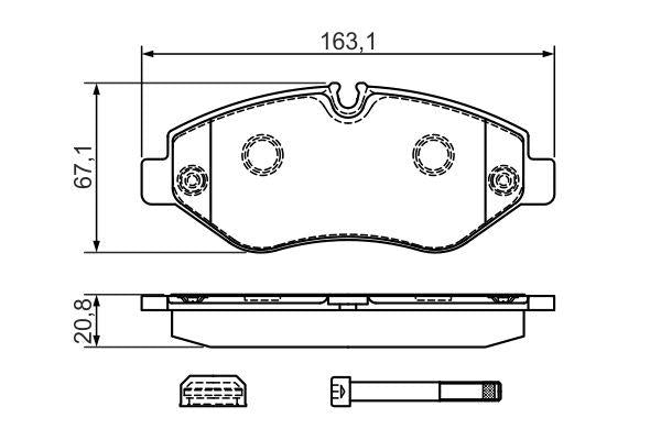 Bosch 0986494728 Brake Pad Front 06-Lt35-Crafter-Sprinter-Vito — Brake Pads