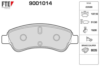 Fte 9001014 Front Brake Pad Berlingo II Partner II C2 C3 C4 Xsara Picasso P207 P208 P2008 P301 Ds3 Cactus — Brake Pads
