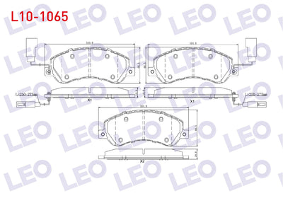 LEO L10-1065 Brake Pad Front with Connector Ford Transit (V347) 2.4 TDCi-3.2 TDCi (Rear Wheel Drive) 2006-2014 / — Brake Pads