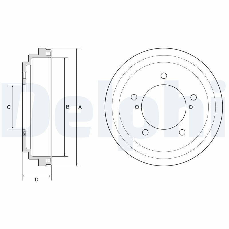 Delphi BF647 Brake Drum Rear Suzuki Jimny 2018 — Brake Rotors & Drums