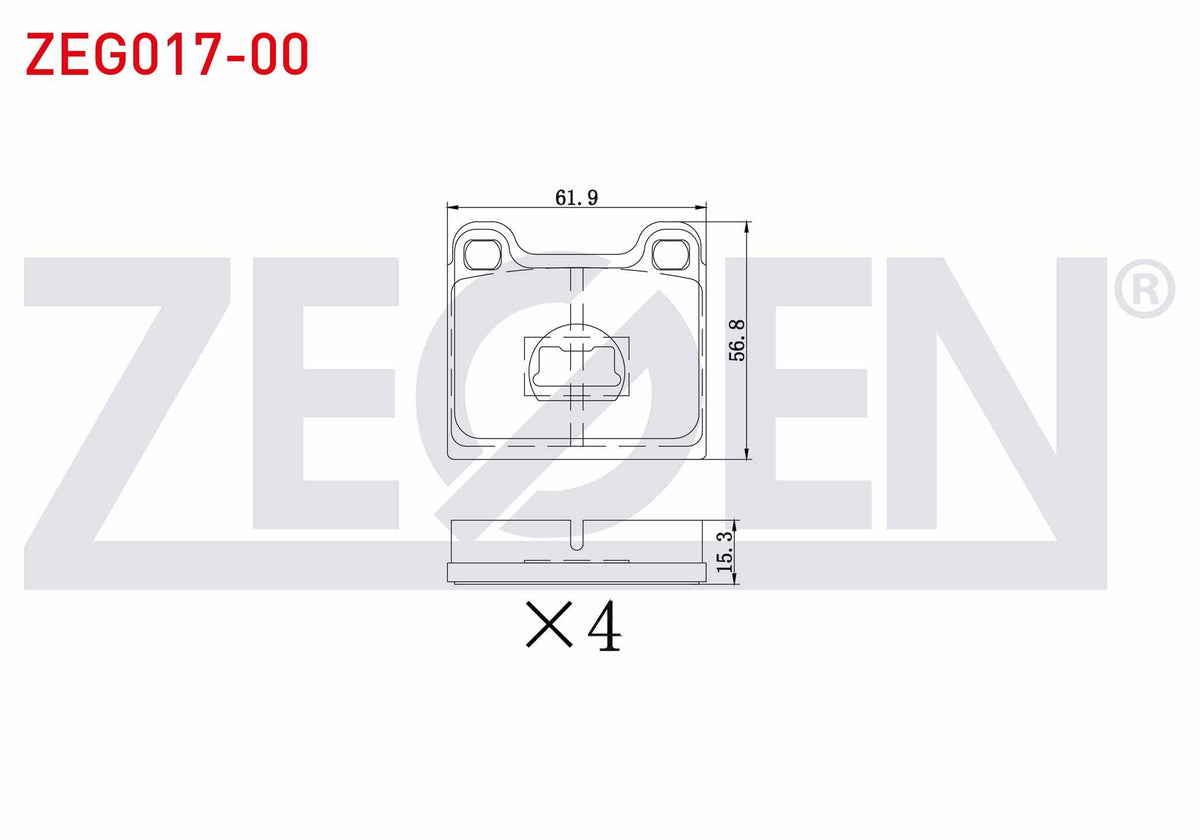 Zegen ZEG017-00 Brake Pad Front Volkswagen Golf I (17) 1.1 1974-1985 / Golf I (17) 1.3 1974-1985 / Golf I (17) 1 — Brake Pads