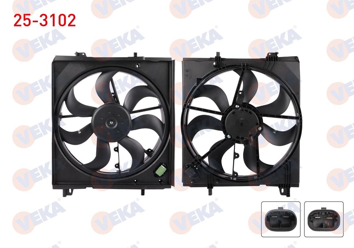 Veka 25-3102 Fan Motor Renault Kadjar 1.5 dCi 2015-/ Nissan Qashqai 1.5 dCi 2013 — Motors, Pumps & Antennas
