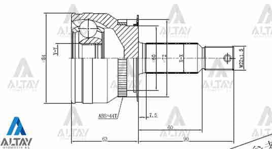 MAHER 01745 CV Joint Outer Cerato 03= /44 Teeth with ABS 27X60x24 — Axles, CV Joints & Boots