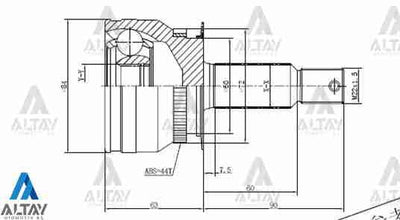 MAHER 01745 CV Joint Outer Cerato 03= /44 Teeth with ABS 27X60x24 — Axles, CV Joints & Boots