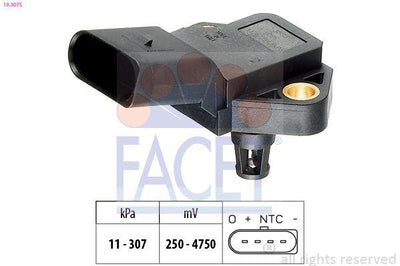Facet 10.3075 Turbo Pressure Sensor T5 2.5 TDI Polo 1.9 TDI Passat 1.9/2.0 TDI Jetta 2.0 TDI Gol — Vehicle Sensors & Switches