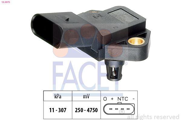 Facet 10.3075 Turbo Pressure Sensor T5 2.5 TDI Polo 1.9 TDI Passat 1.9/2.0 TDI Jetta 2.0 TDI Gol — Vehicle Sensors & Switches