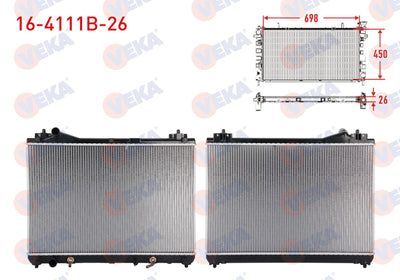 Veka 16-4111B-26 Water Radiator Brazing Suzuki Grand Vitara II (Jt) 2.0i A-T 2005 — Radiators & Fans