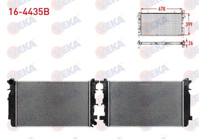 Veka 16-4435B Water Radiator Brazing VW Crafter 2.0 TDI-2.5 TDI M-T 2006-2016 / Mercedes Sprinter 2006-201 — Radiators & Fans