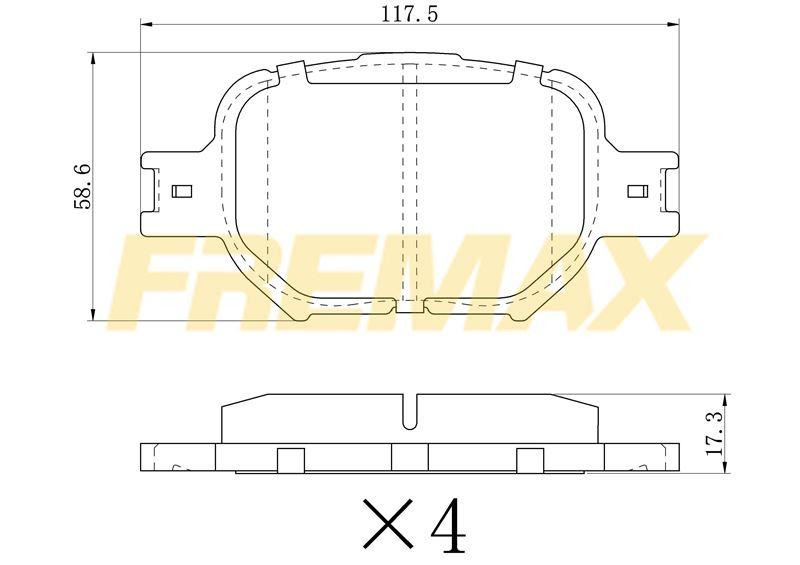 Fremax FBP-1544 Front Brake Pad (Corbon Formula) Toyota Verso 2002-2004 — Brake Pads