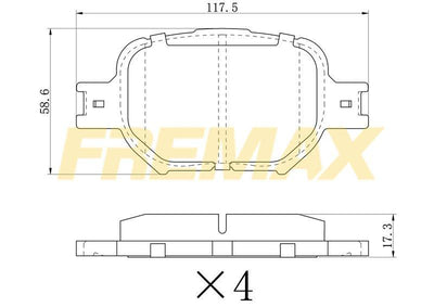 Fremax FBP-1544 Front Brake Pad (Corbon Formula) Toyota Verso 2002-2004 — Brake Pads