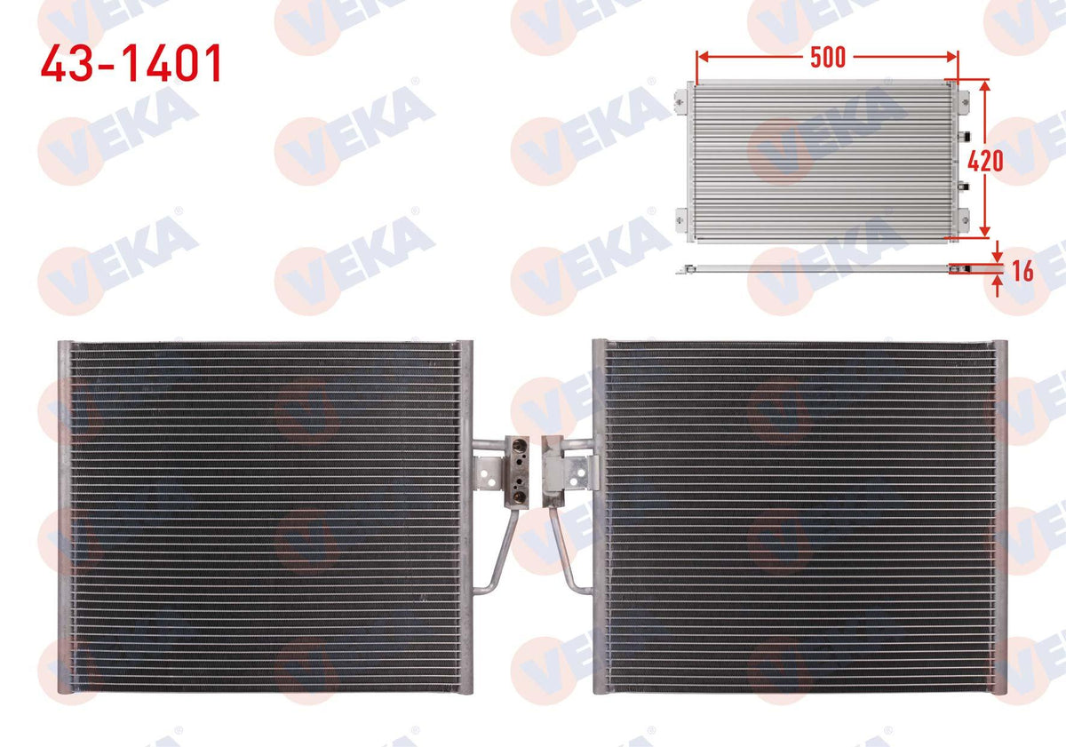 Veka 43-1401 A/C Condenser BMW 5 Series (E39) 520 i 1995-2003 — Condensers & Evaporators