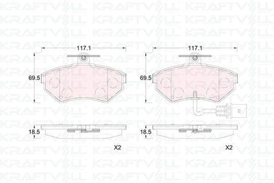 Kraftvoll 07010365 Front Brake Pad Passat A4 Exeo 94 > 05 — Brake Pads