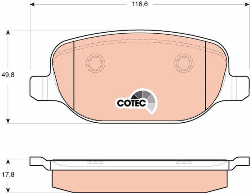TRW GDB1649 Rear Brake Pad Set - Compatible with Delta III — Brake Pads