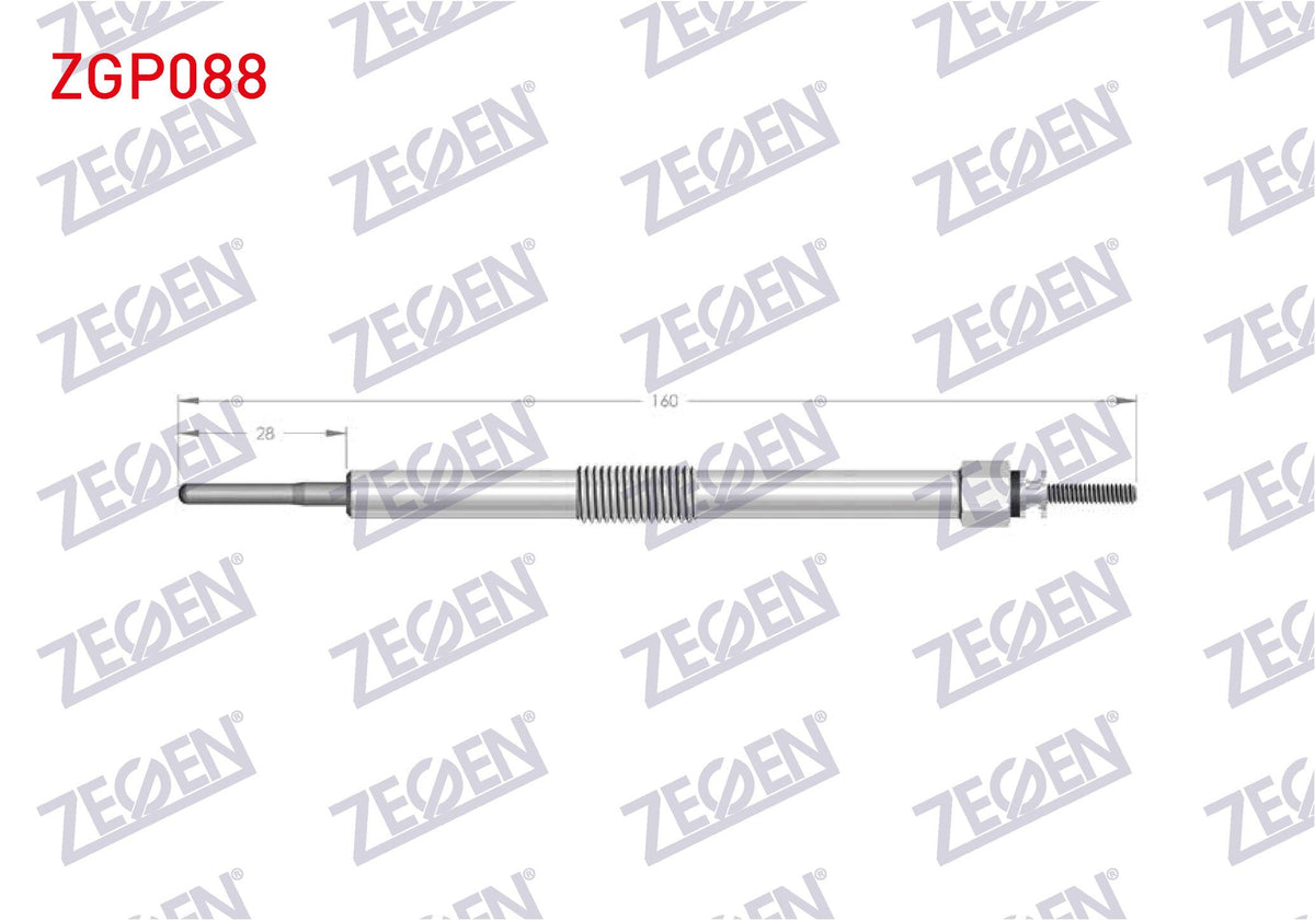 Zegen ZGP088 Glow Plug 11V Toyota Yaris 1.4 D-4D 2011-| Set of 10 — Coils & Plugs