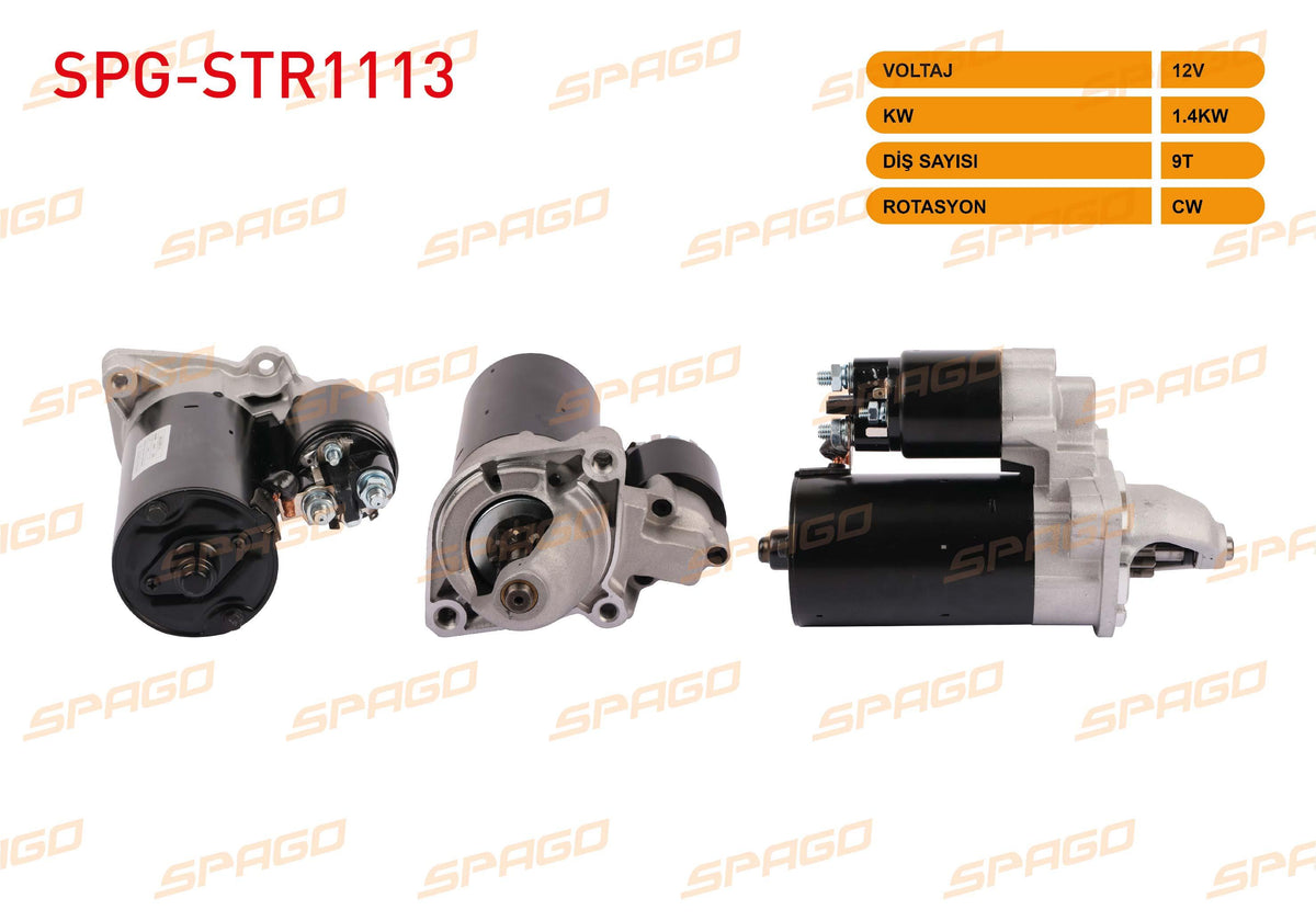 SPAGO SPG-STR1113 Starter Motor 12V 1.4Kw 9 Outer Cw (Str5094) BMW 3 Series (E46) 97-06 / 5 Series (E39 — Starting & Charging
