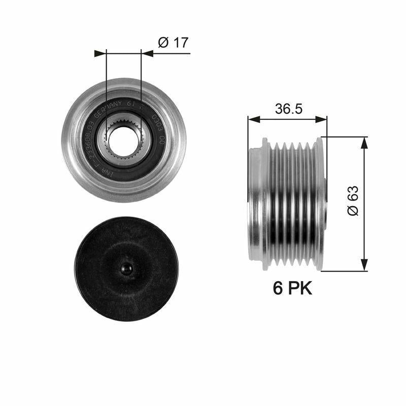 GATES OAP7051 Alternator Pulley for 1999-2005 Focus 1.8Di-TDCI — Starting & Charging